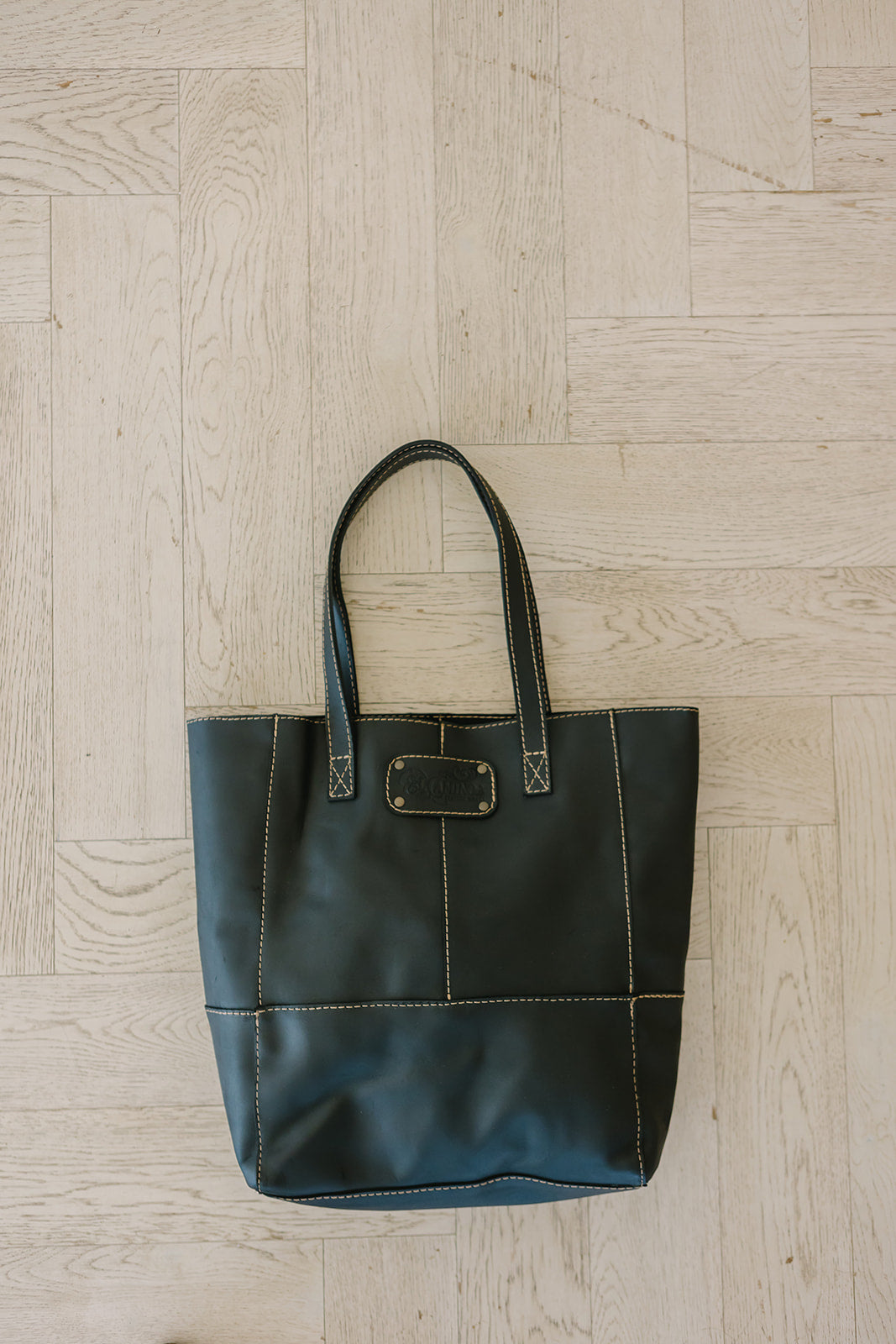 Black Leather Tote Bag