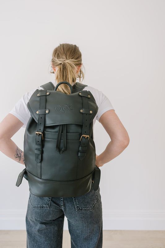 Nomad Leather Backpack Black