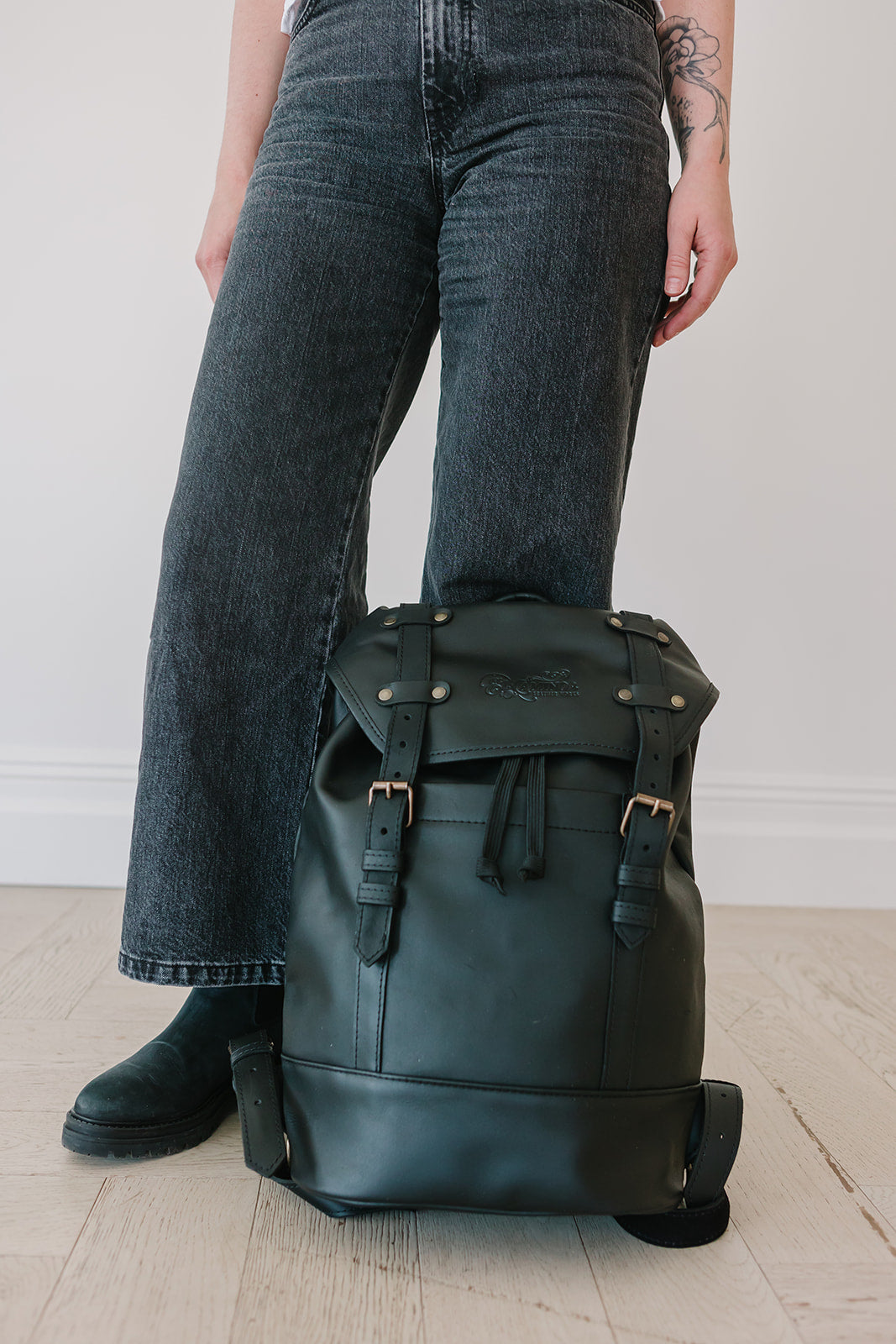 Nomad Leather Backpack Black