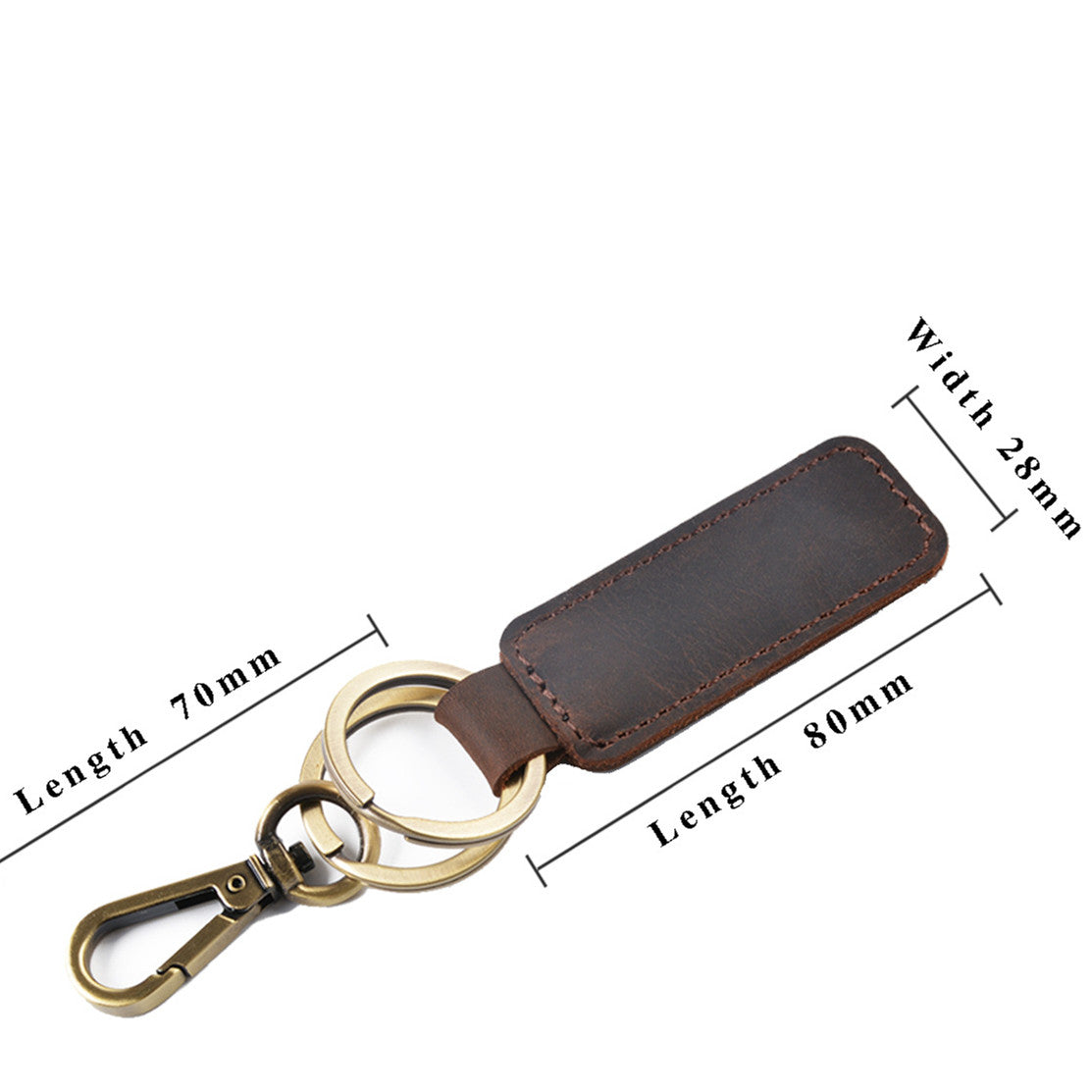 Personalized Handmade Leather Vintage Cowhide Bronze Car Keychain