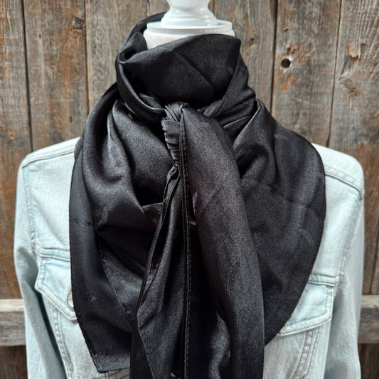 42X42" Black Jacquard XL Wild Rag / Scarf WR3516
