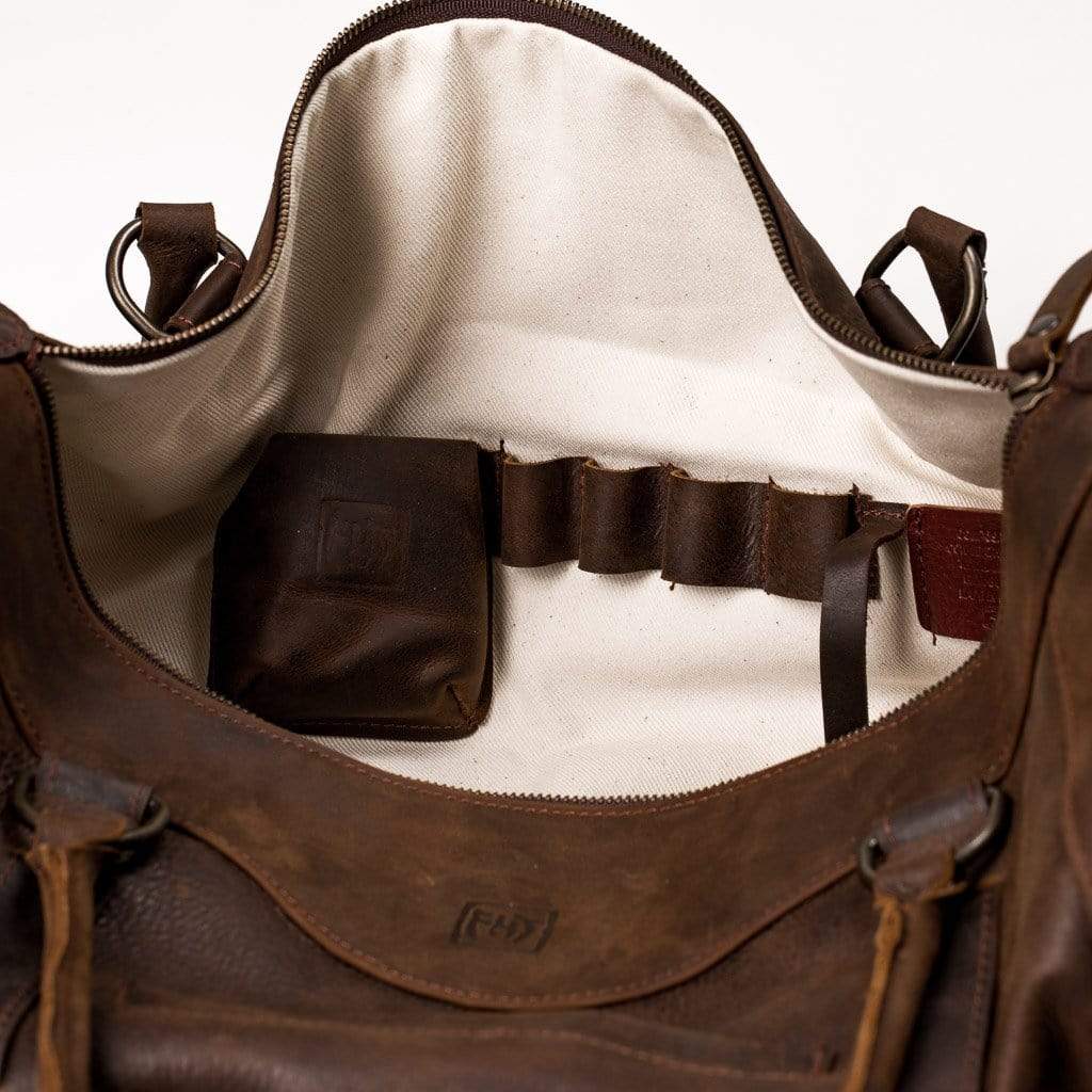 Brown Leather Duffle Bag