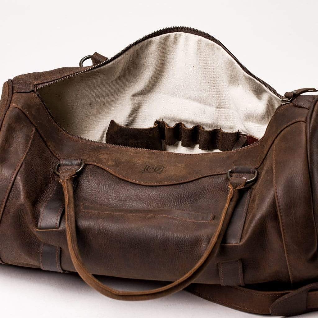 Brown Leather Duffle Bag
