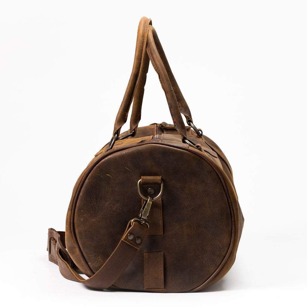 Brown Leather Duffle Bag