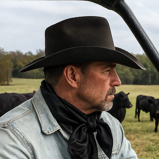 42X42" Black Jacquard XL Wild Rag / Scarf WR3516