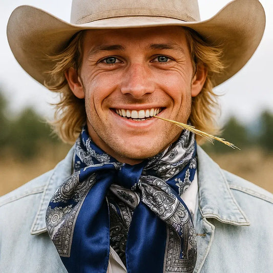 35X35" Blue Paisley Wild Rag / Scarf WR2143